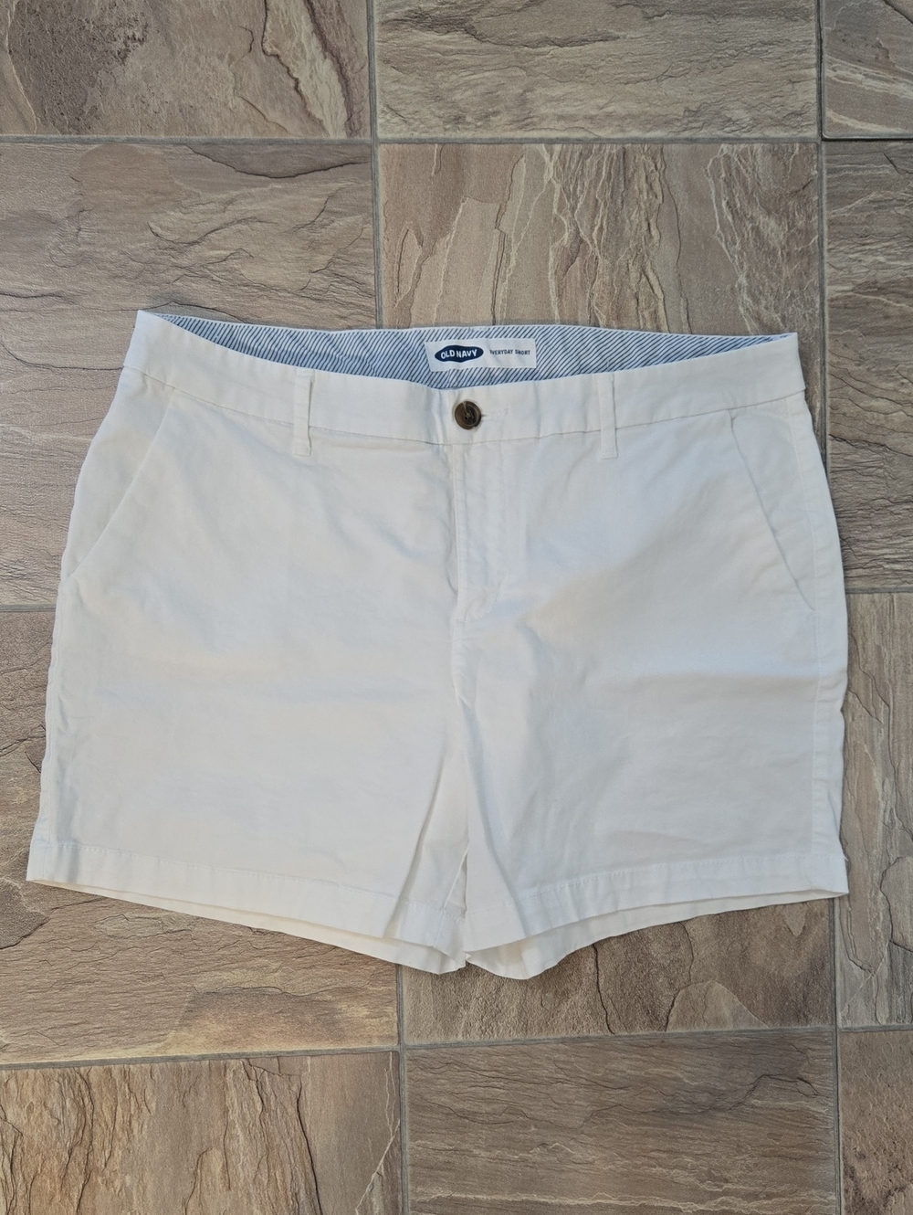 Old Navy White Women's Cotton Chino Bermuda Shorts